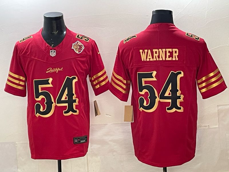 Men 2025 Nike San Francisco 49ers #54 Warner Red gold 5th generation Limited NFL Jersey 0066->san francisco 49ers->NFL Jersey